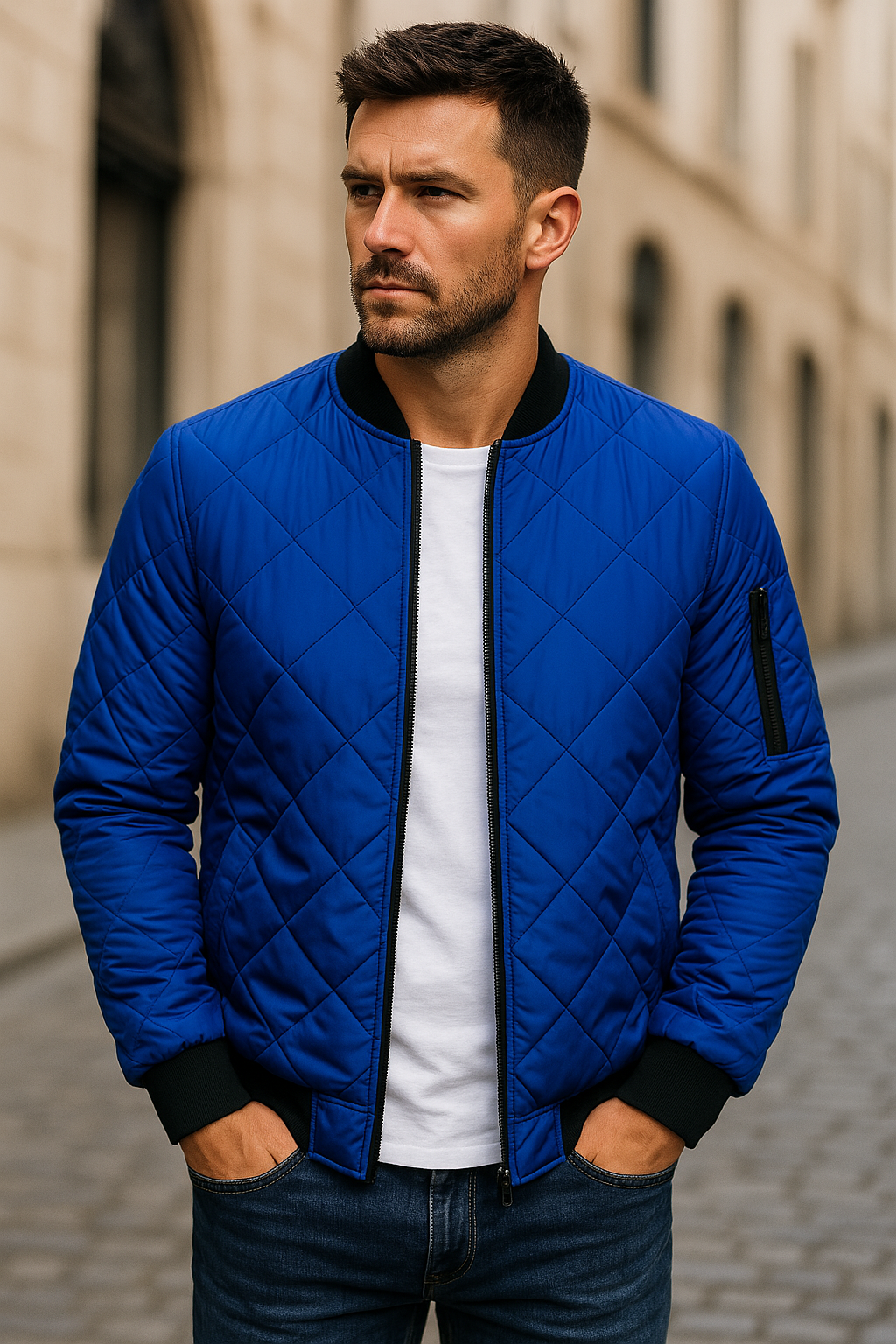 Théodore - Veste en coton à motif losange