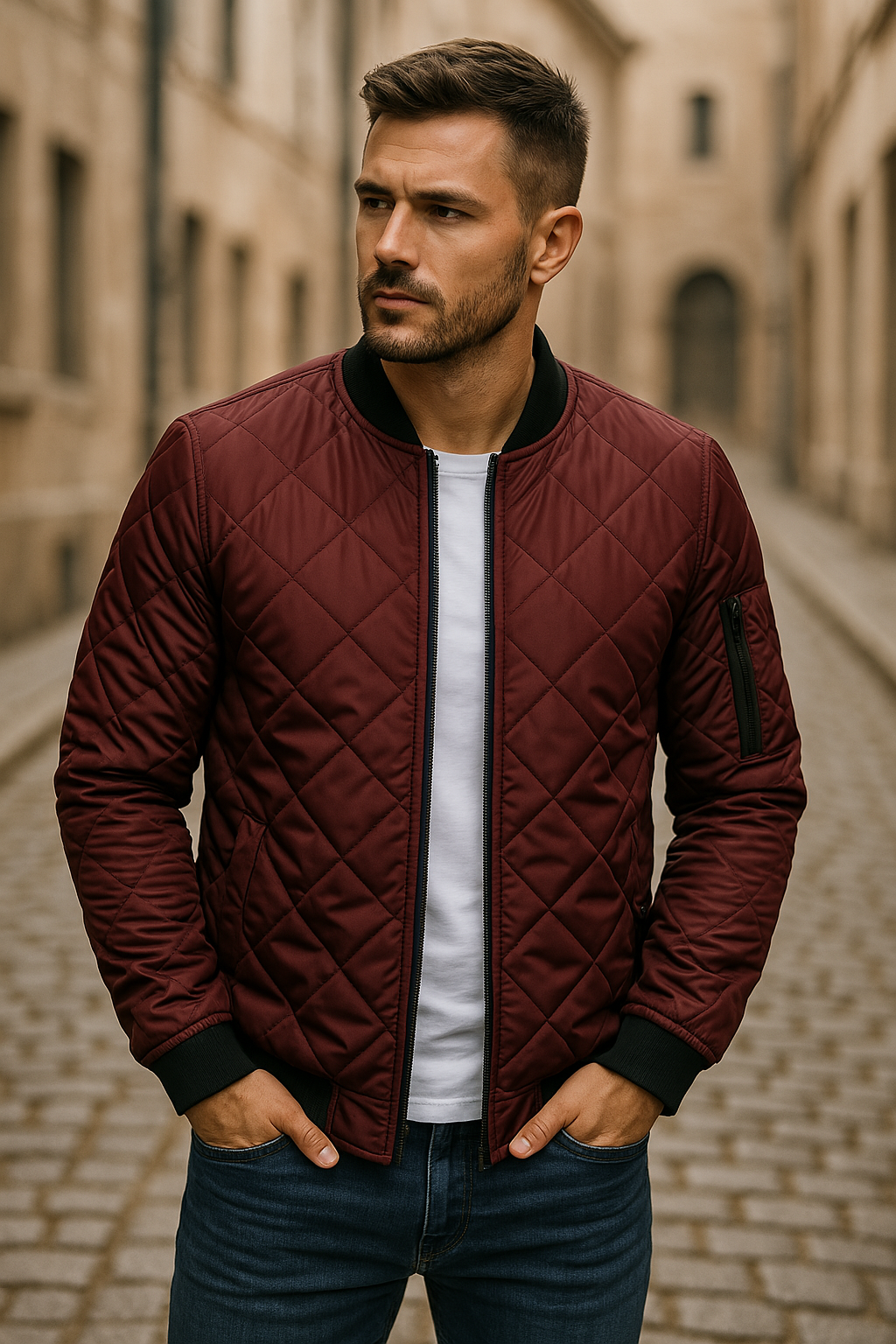 Théodore - Veste en coton à motif losange