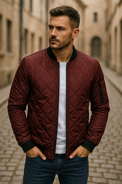 Théodore - Veste en coton à motif losange