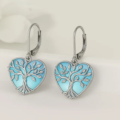Boucles d’oreilles cœur arbre de vie