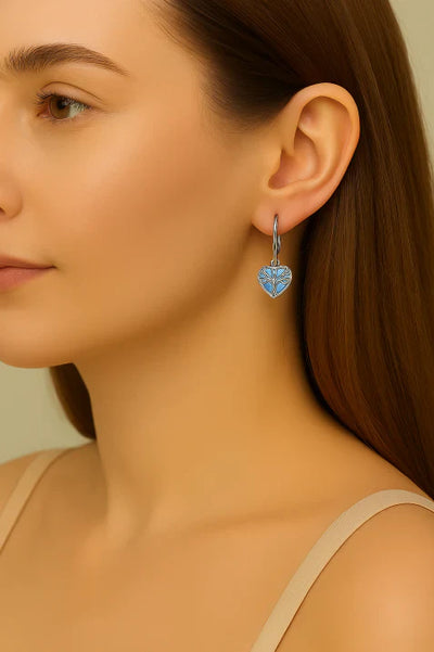 Boucles d’oreilles cœur arbre de vie