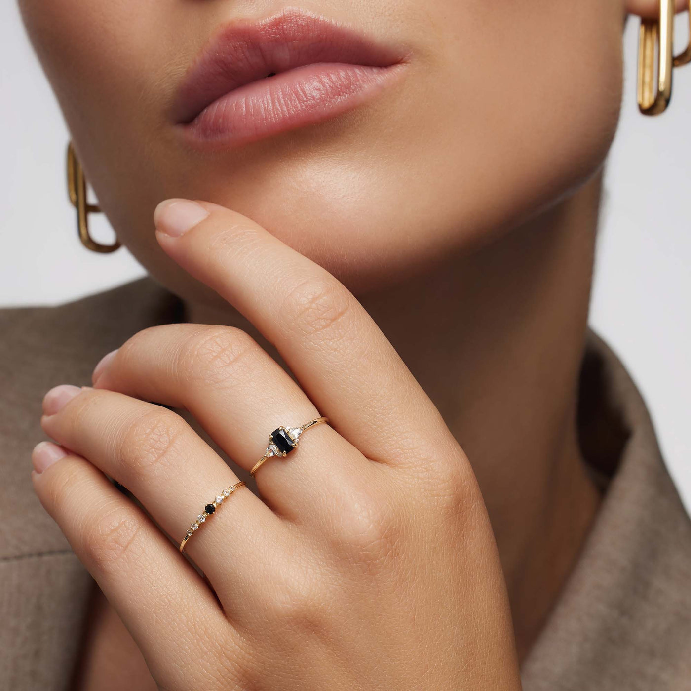 Bague Baguette en Spinelle | Or 14k