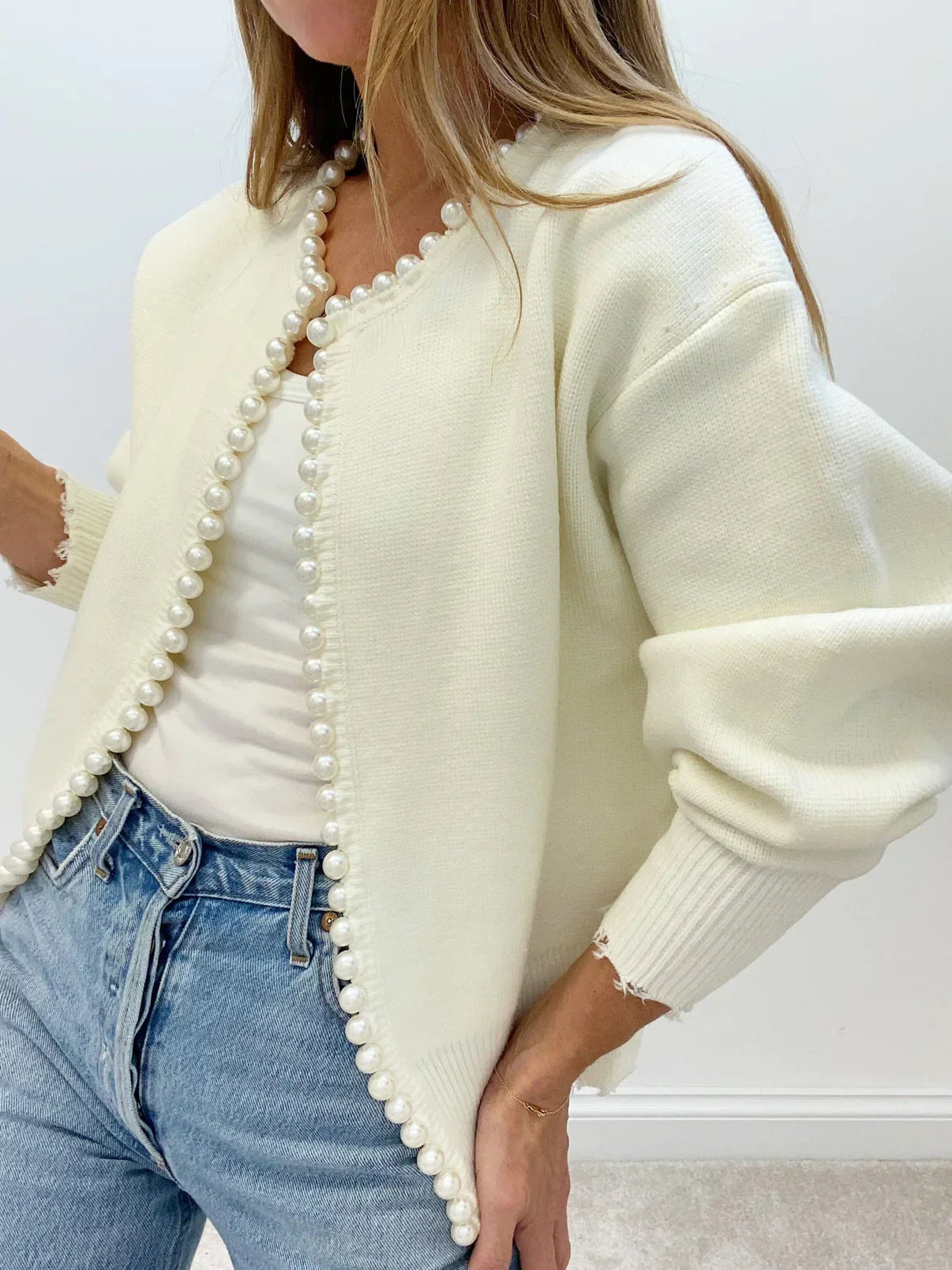 Aurélie - Cardigan perle