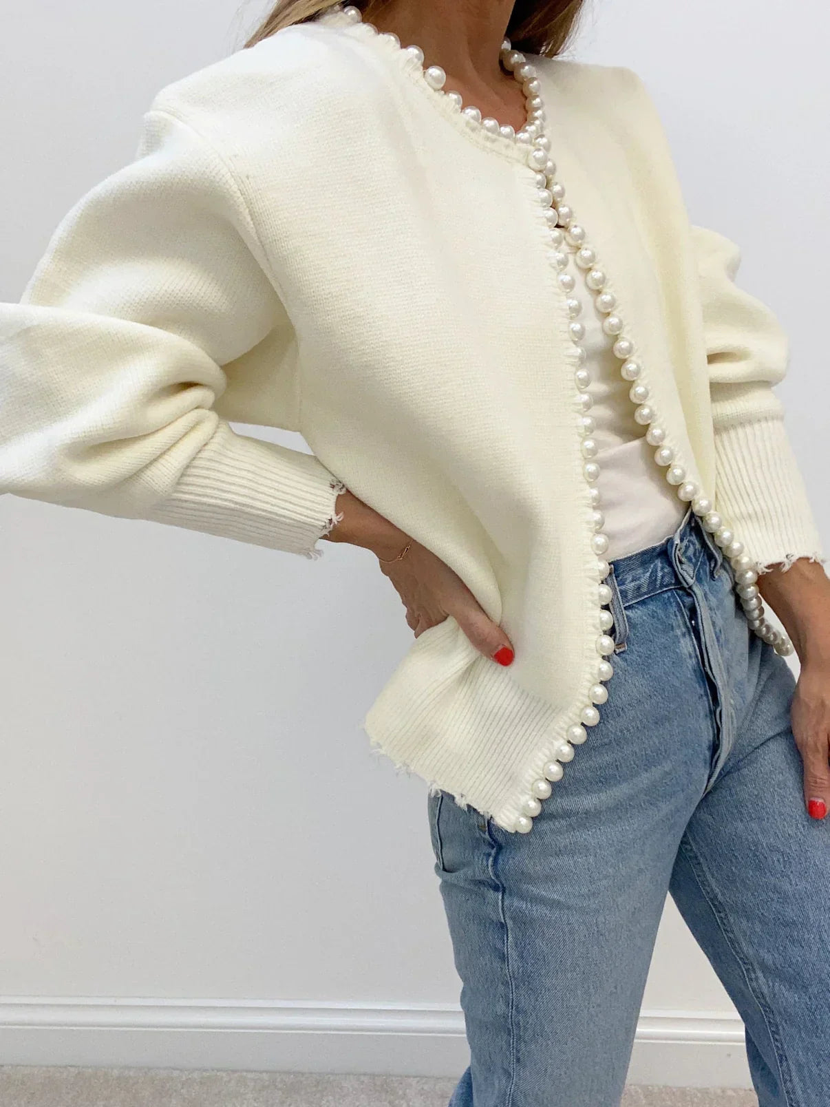 Aurélie - Cardigan perle