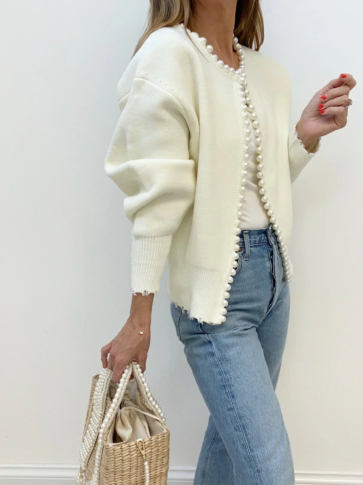 Aurélie - Cardigan perle