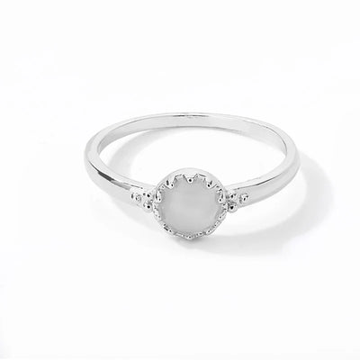 Bague boho en pierre dorée faite main