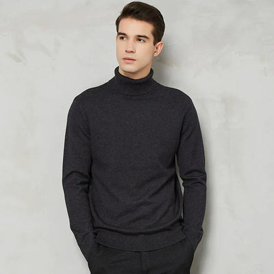 Chandail à col roulé en tricot pour hommes | Chaud