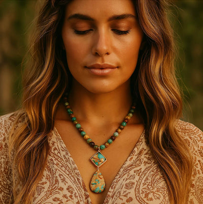 Collier spirituel en jaspe multicolore