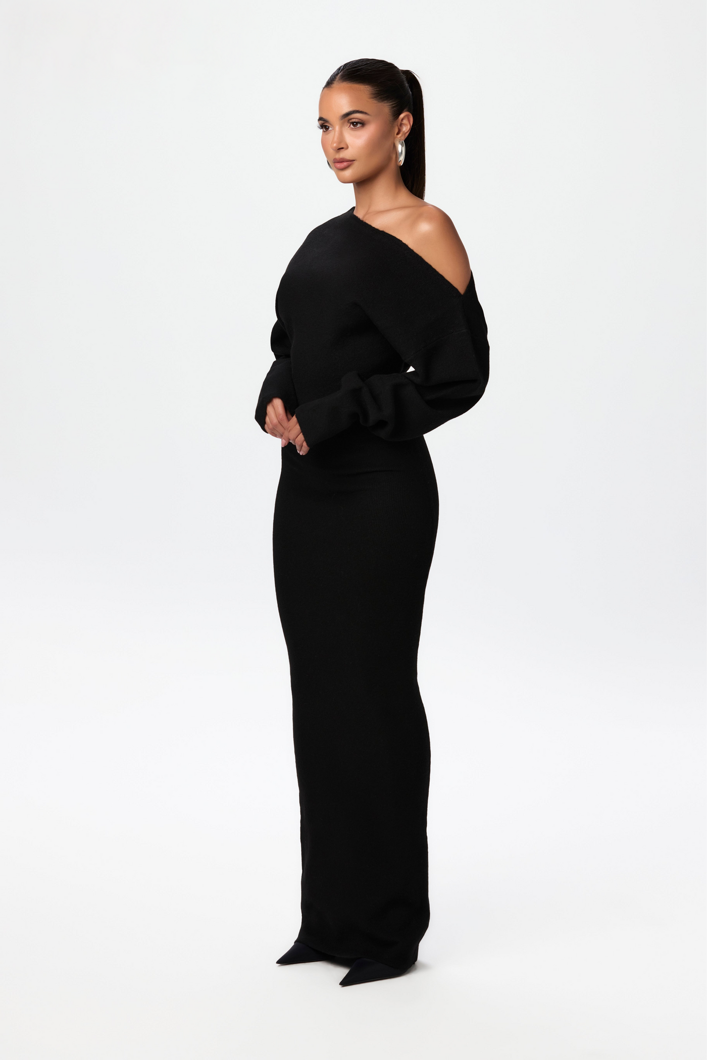 Robe Pull à Épaules Dénudées