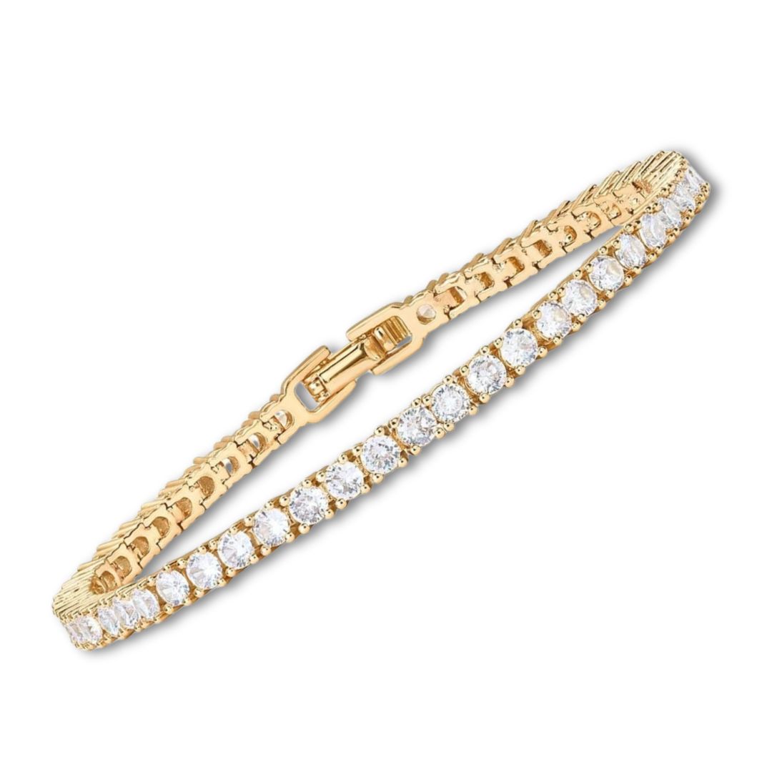 Malin™ | Bracelet tennis luxueux avec moissanite et finition dorée
