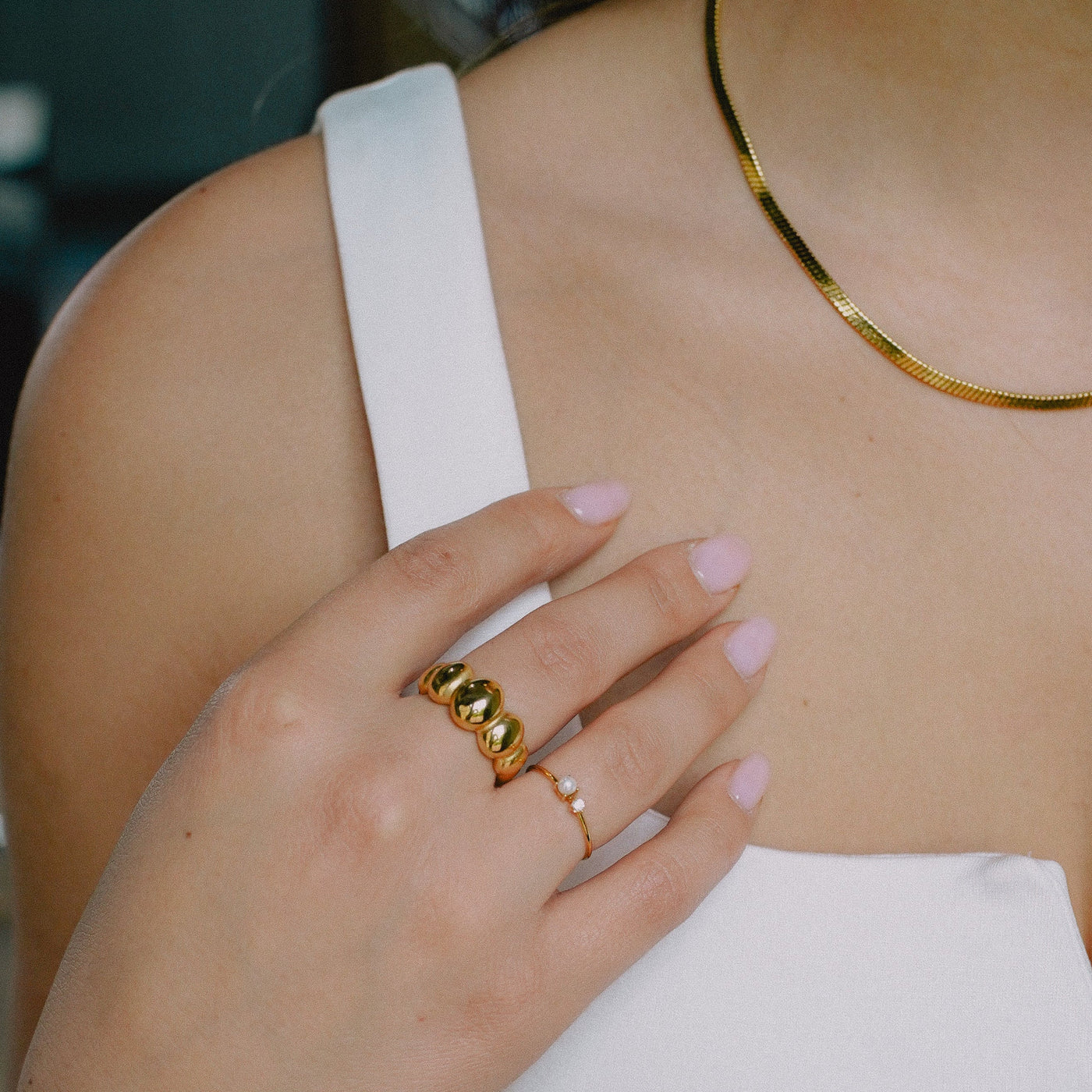KNALL – Bague Audacieuse en Acier Inoxydable Doré