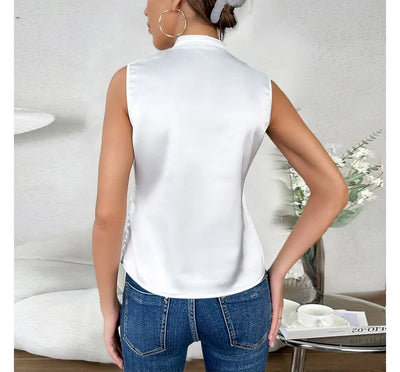Amalia - Blouse Femme Sans Manches Légère et Élégante