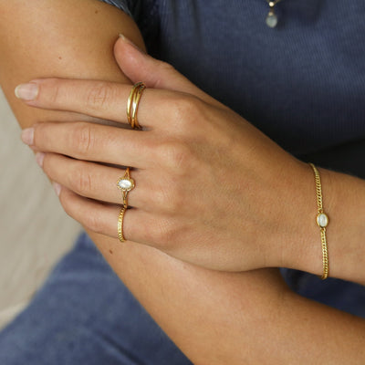 Bague fleur de perle