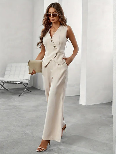 Ensemble gilet et pantalon sur mesure pour femme
