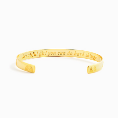 Edmonton Essence™ | Engraved Cuff Bracelet  
A motivational accessory for strength.