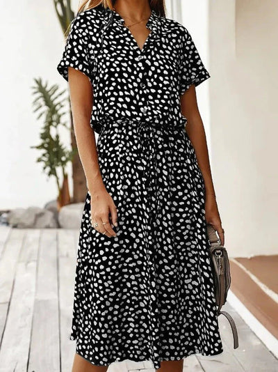 Monique - Robe midi boho à fleurs et décolleté en V