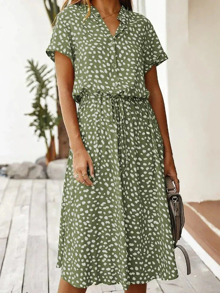 Monique - Robe midi boho à fleurs et décolleté en V