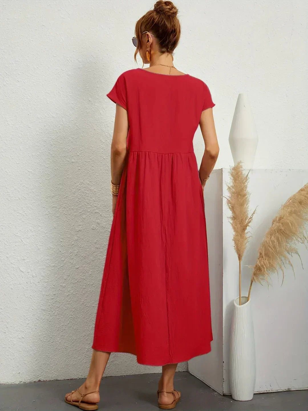 Clémence - Robe en coton léger avec poches pour un confort élégant