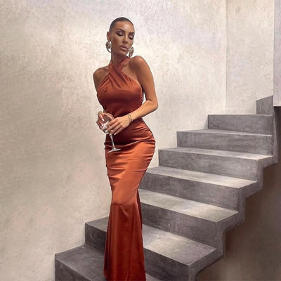 VELAVIE – Femme Robe Maxi Fluide & Raffinée au Style Intemporel