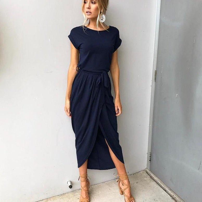 Velavie – Robe Fluide à Manches Courtes Élégante et Polyvalente