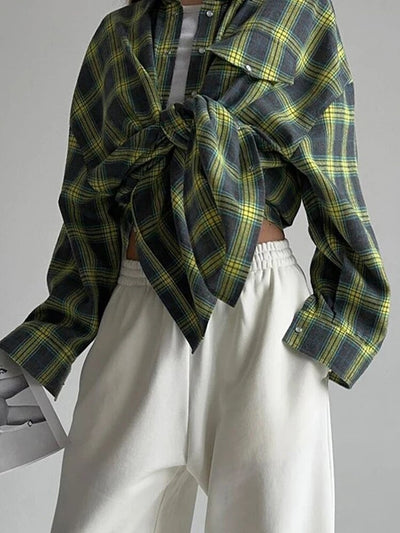 Marianne | Chemise En damier pour femme| manche longue