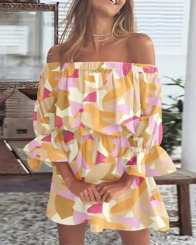 Dania | Robe Épaule Dénudée Élégante à Motifs Floraux pour Femme