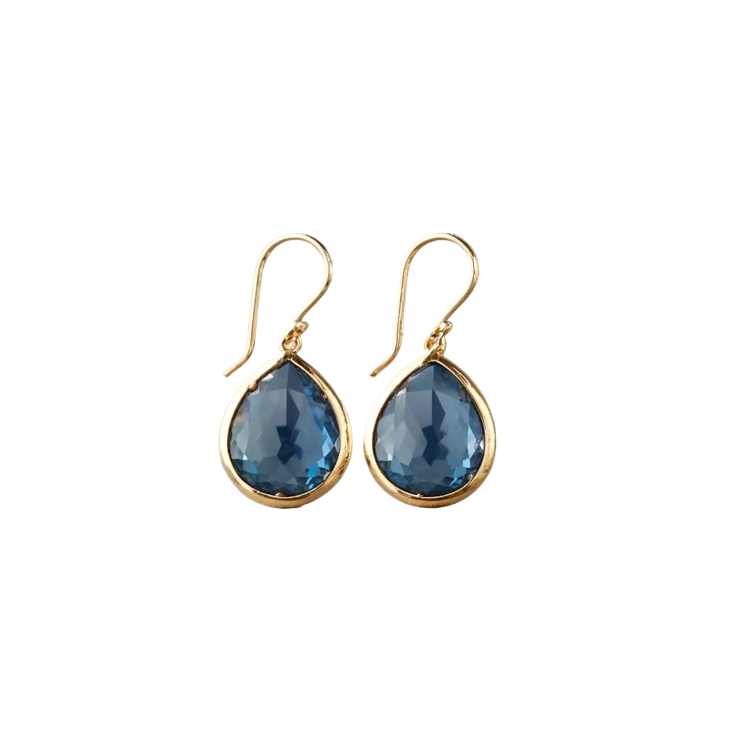 Novah – Boucles d’Oreilles Goutte avec Cristal Bleu