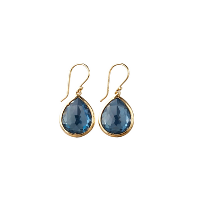 Novah – Boucles d’Oreilles Goutte avec Cristal Bleu