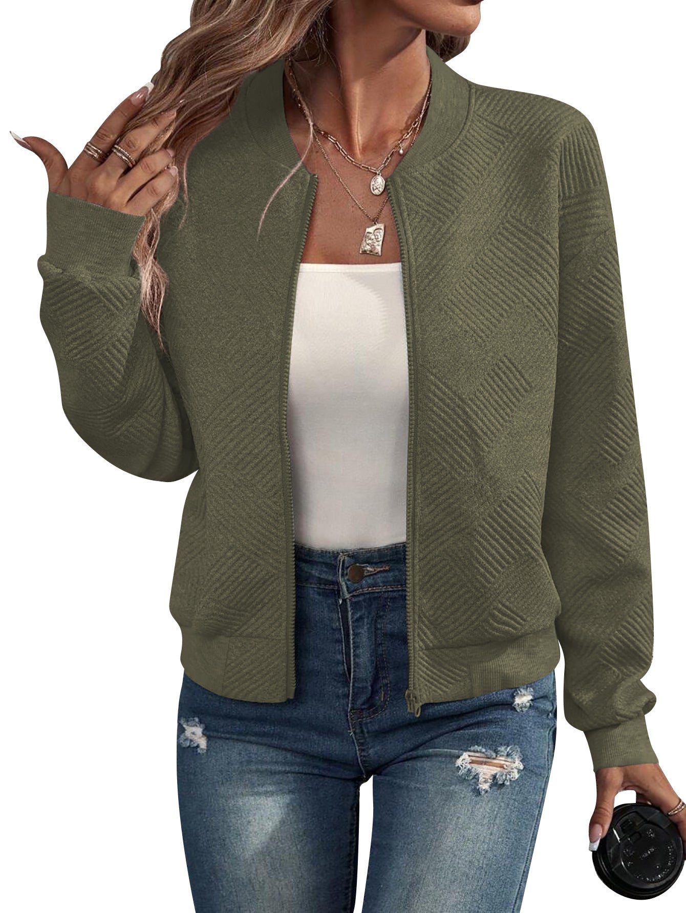 Doretta – Veste bomber structurée avec fermeture éclair