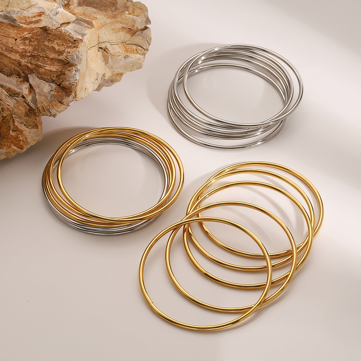 Shannon – Set de Bracelets Dorés