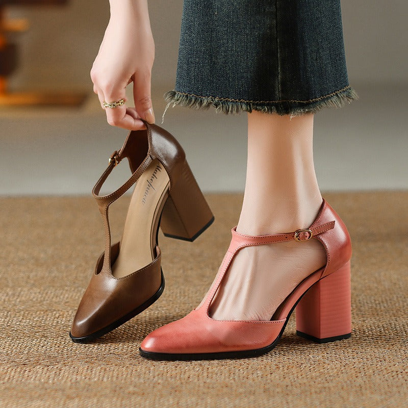 Talons mary jane rétro pour femmes - Mireille