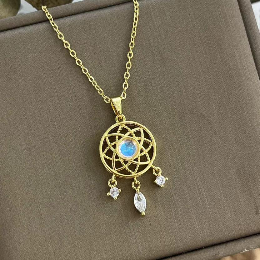 Collier attrape-rêves en pierre de lune