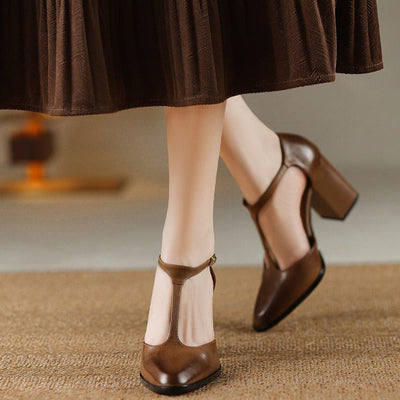 Talons mary jane rétro pour femmes - Mireille