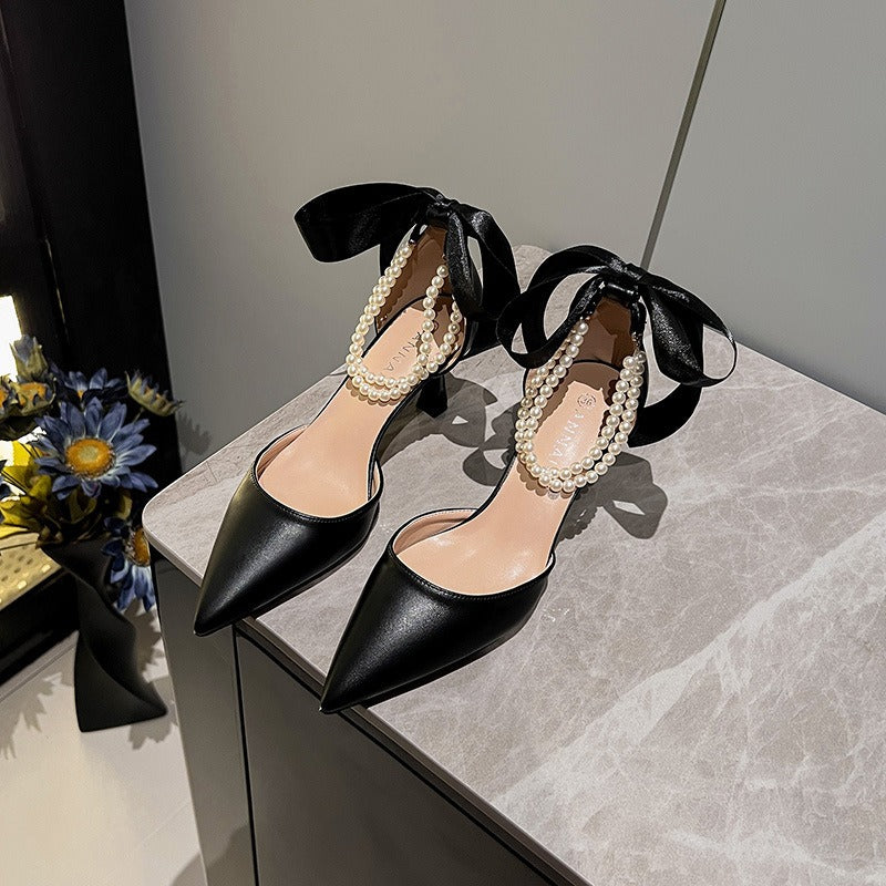 Talons hauts pour femmes avec détails perlés dans un style raffiné - Oriane