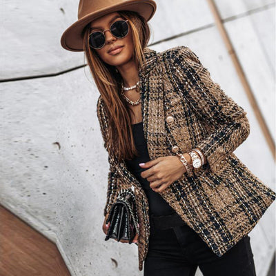 Wilhelmina | Blazer à carreaux vintage chic et structuré pour femmes