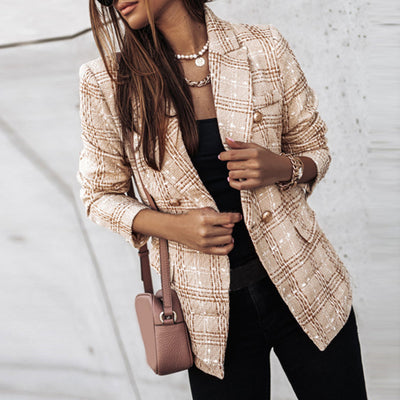 Wilhelmina | Blazer à carreaux vintage chic et structuré pour femmes