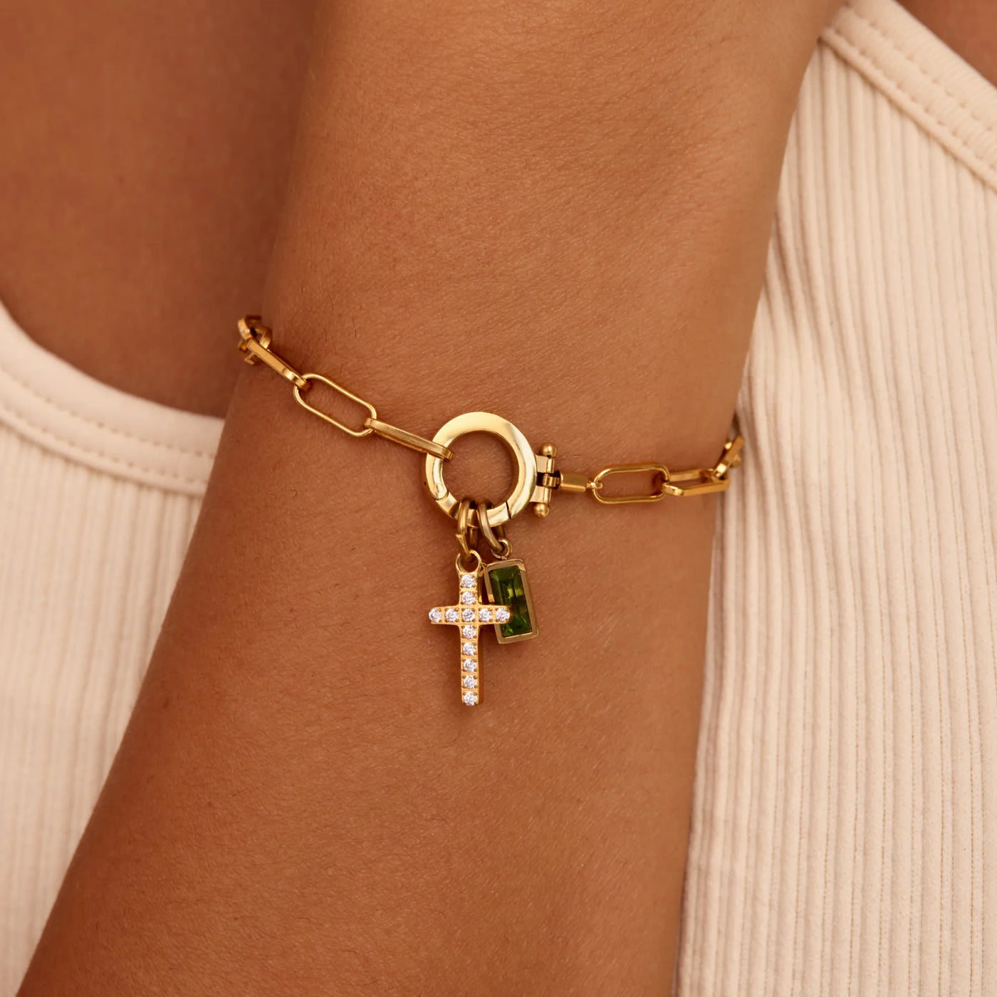 Edmonton Essence™ | Birthstone Cross Bracelet