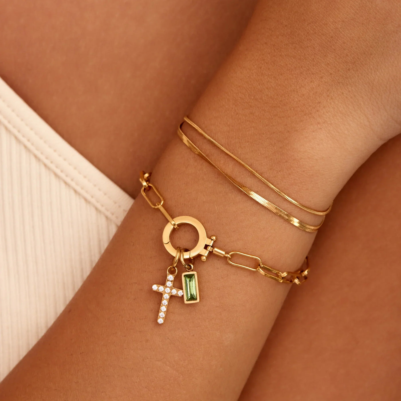 Edmonton Essence™ | Birthstone Cross Bracelet