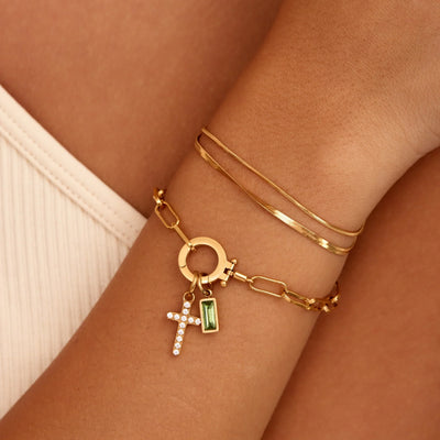 Edmonton Essence™ | Birthstone Cross Bracelet