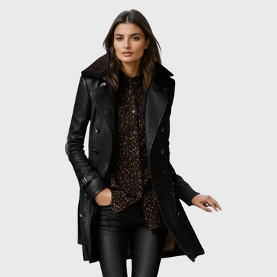 Ameli| Manteau Élégant 3/4 en Cuir