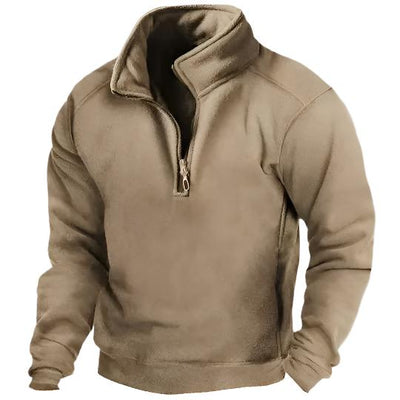 Chandail d'hiver demi-zip pour hommes | Coupe-vent