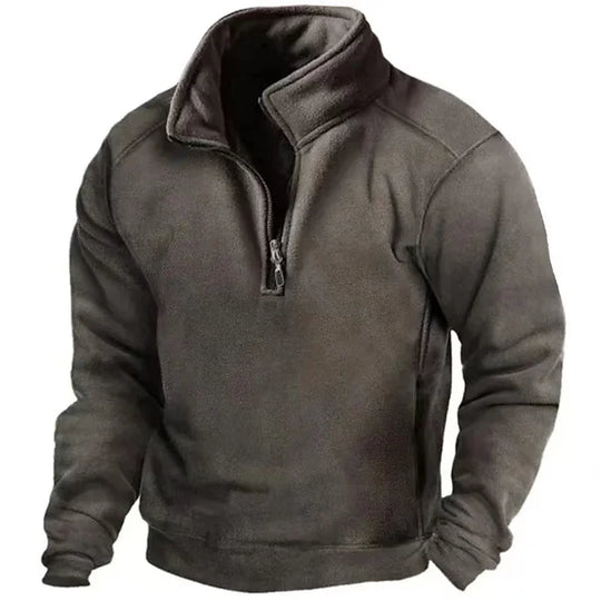 Chandail d'hiver demi-zip pour hommes | Coupe-vent