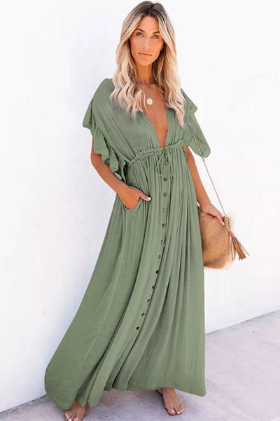 TALIA – Robe Longue Bohème Terracotta Fluide et Élégante