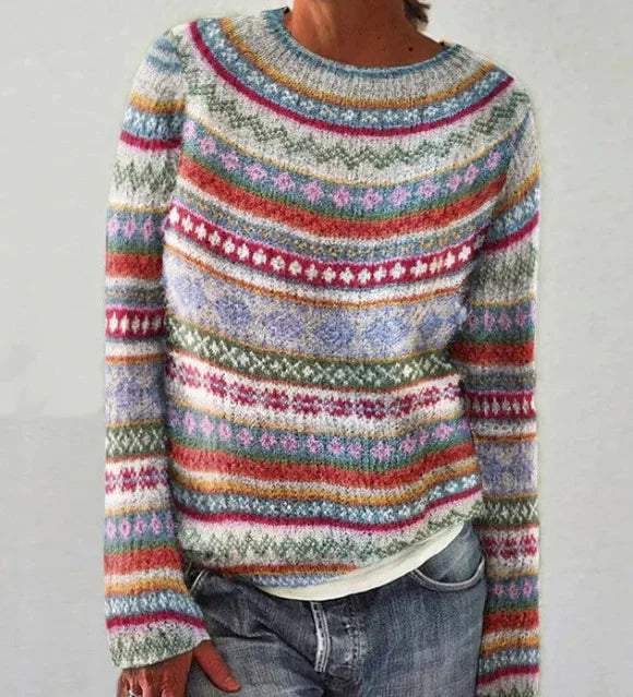 AtelierDeRoche™ | Pull tricoté d'automne avec motifs