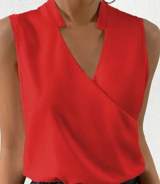 Amalia - Blouse Femme Sans Manches Légère et Élégante