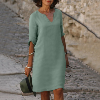 Lina - Robe midi d'été en coton léger