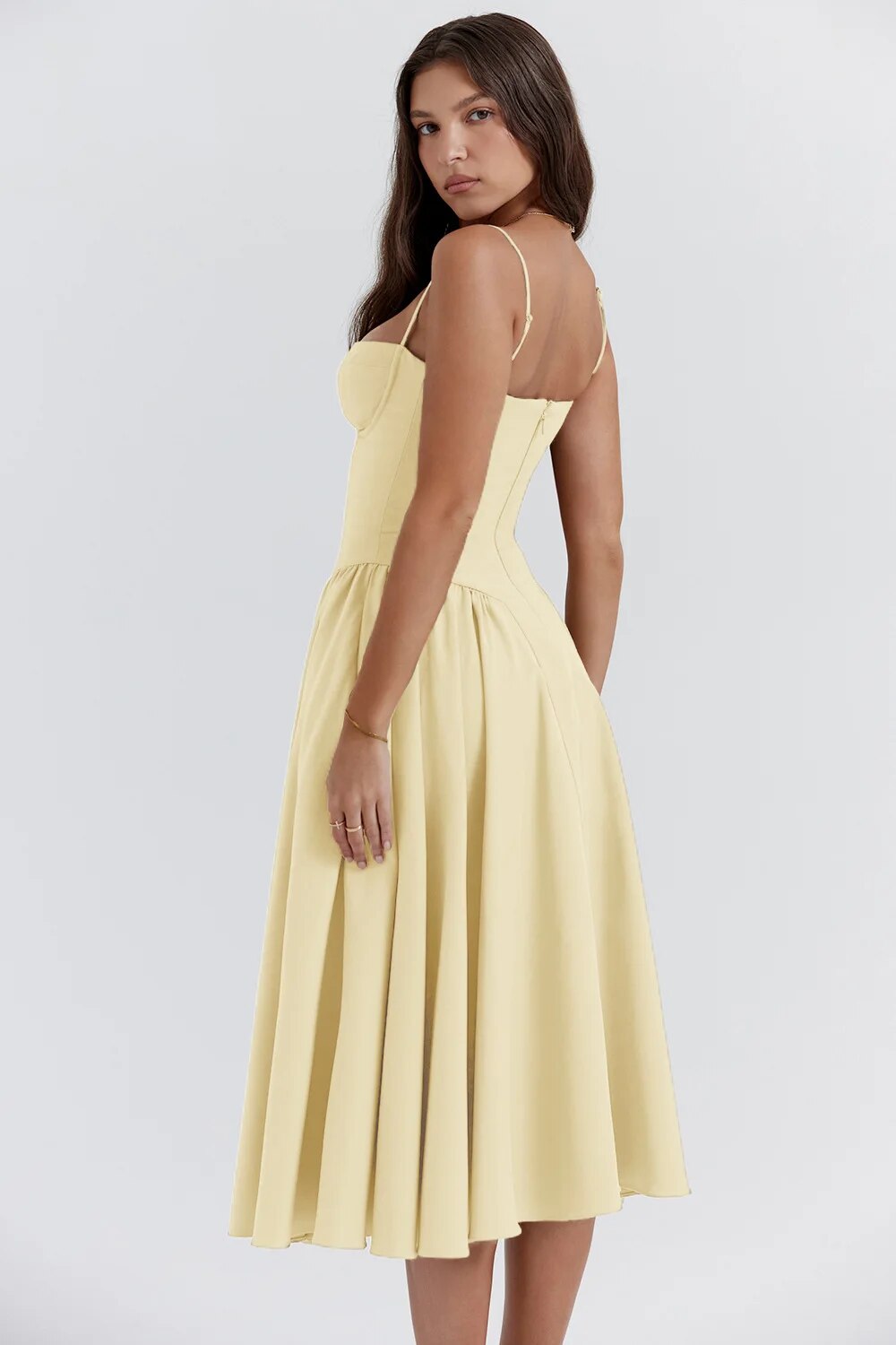 Tulum – Robe Midi Bustier Sans Manches