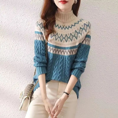 Aurelie | Pull col roulé tricoté