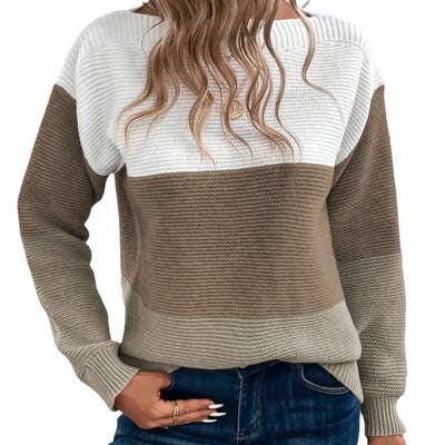 ArtelierDeRoche™ | Élégant pull-over patchwork tricolore