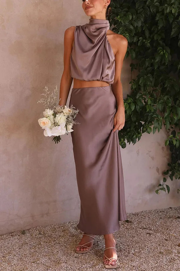 Ensemble Femme Top Haltère et Jupe Longue